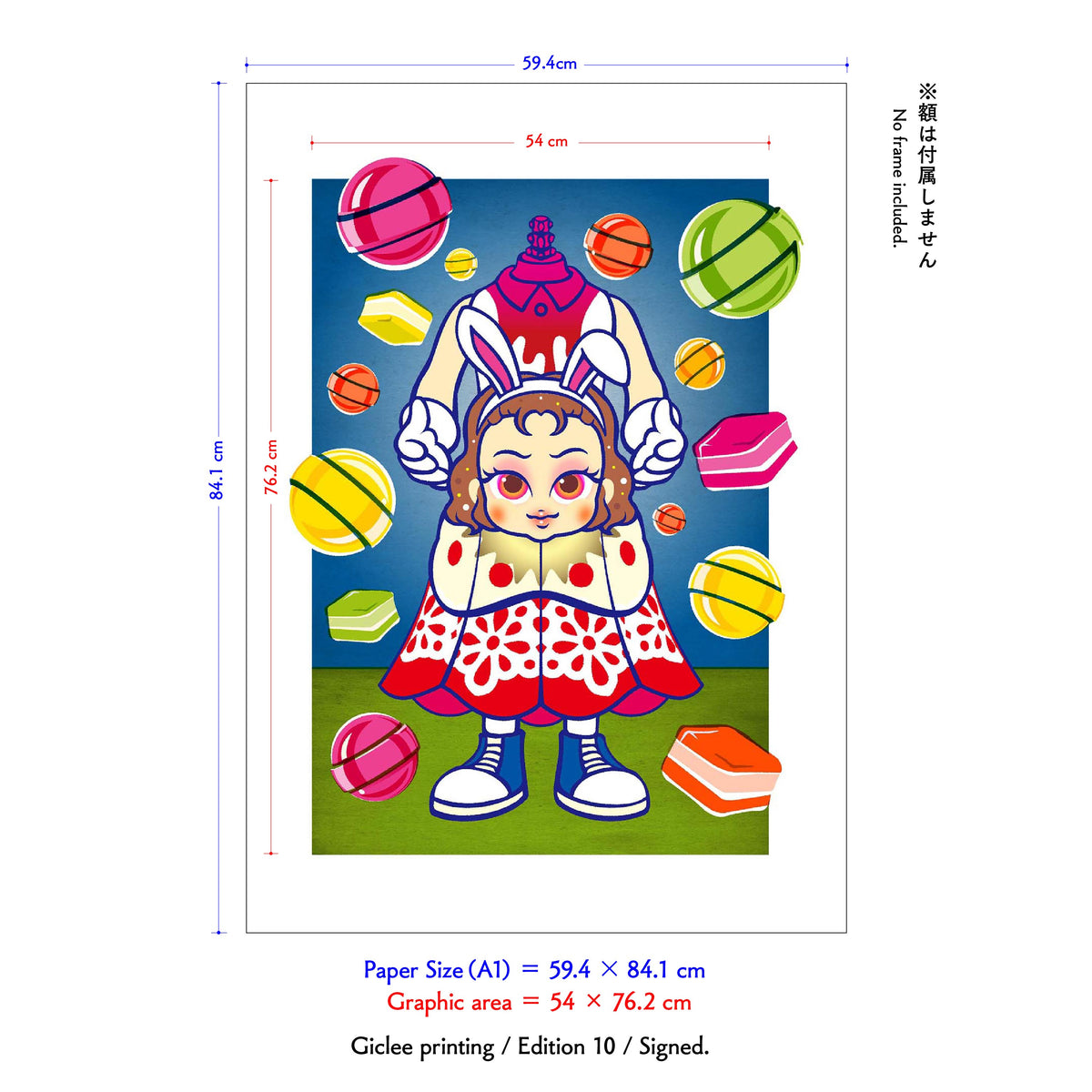 EVO] BAD JOKE GIRLS / OLIVE “candy splash”_Art print – SIDE KIK